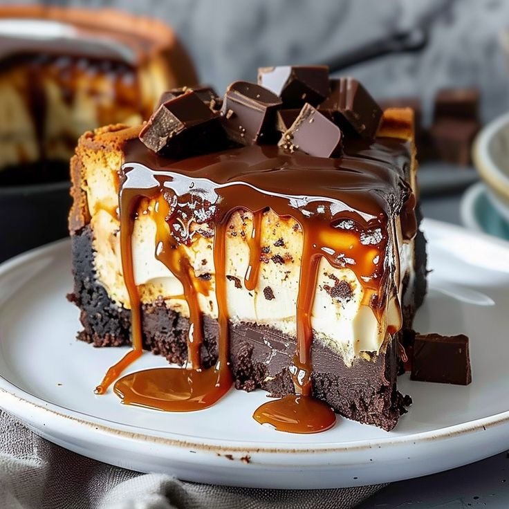 caramel brownie cheesecake a decadent dessert delight
